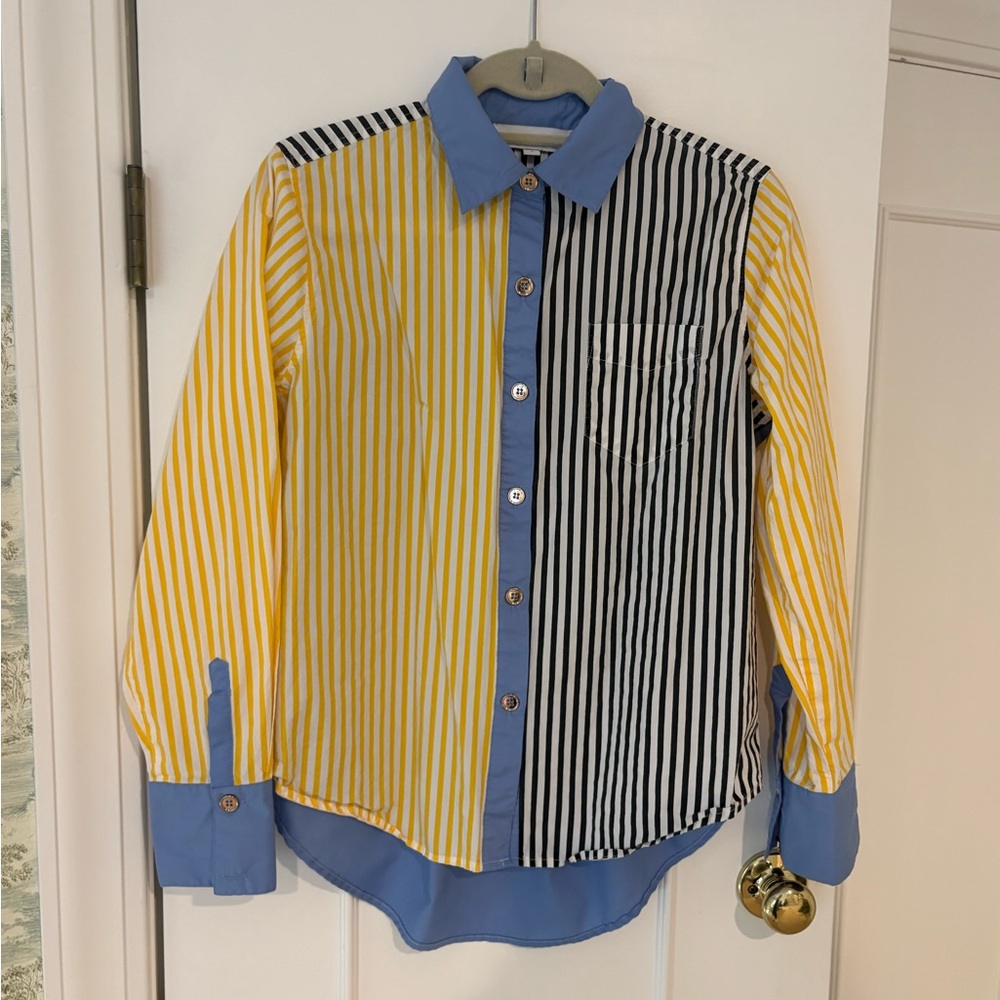 Buru Striped Button-Up Shirt in Yellow and Black